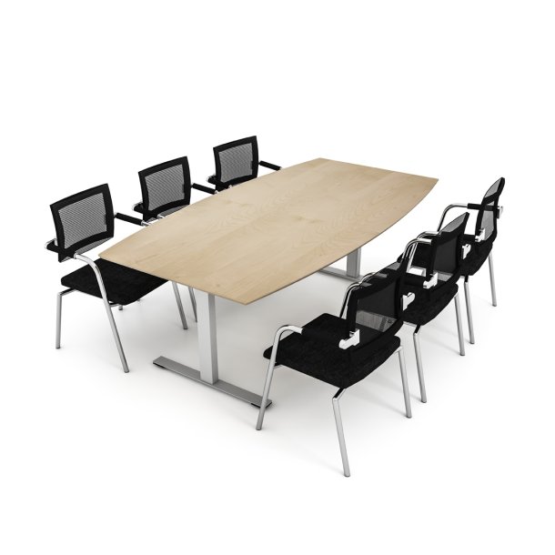 Dencon Delta tøndeformet mødebordssæt til 6 personer