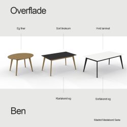 Fumac Madrid rektangulrt mdebord