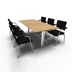 Dencon Delta mdebord og stole til 4 eller 6 personer