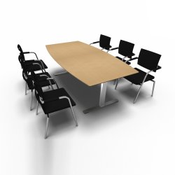 Dencon Delta tndeformet mdebord med stole til 6 personer